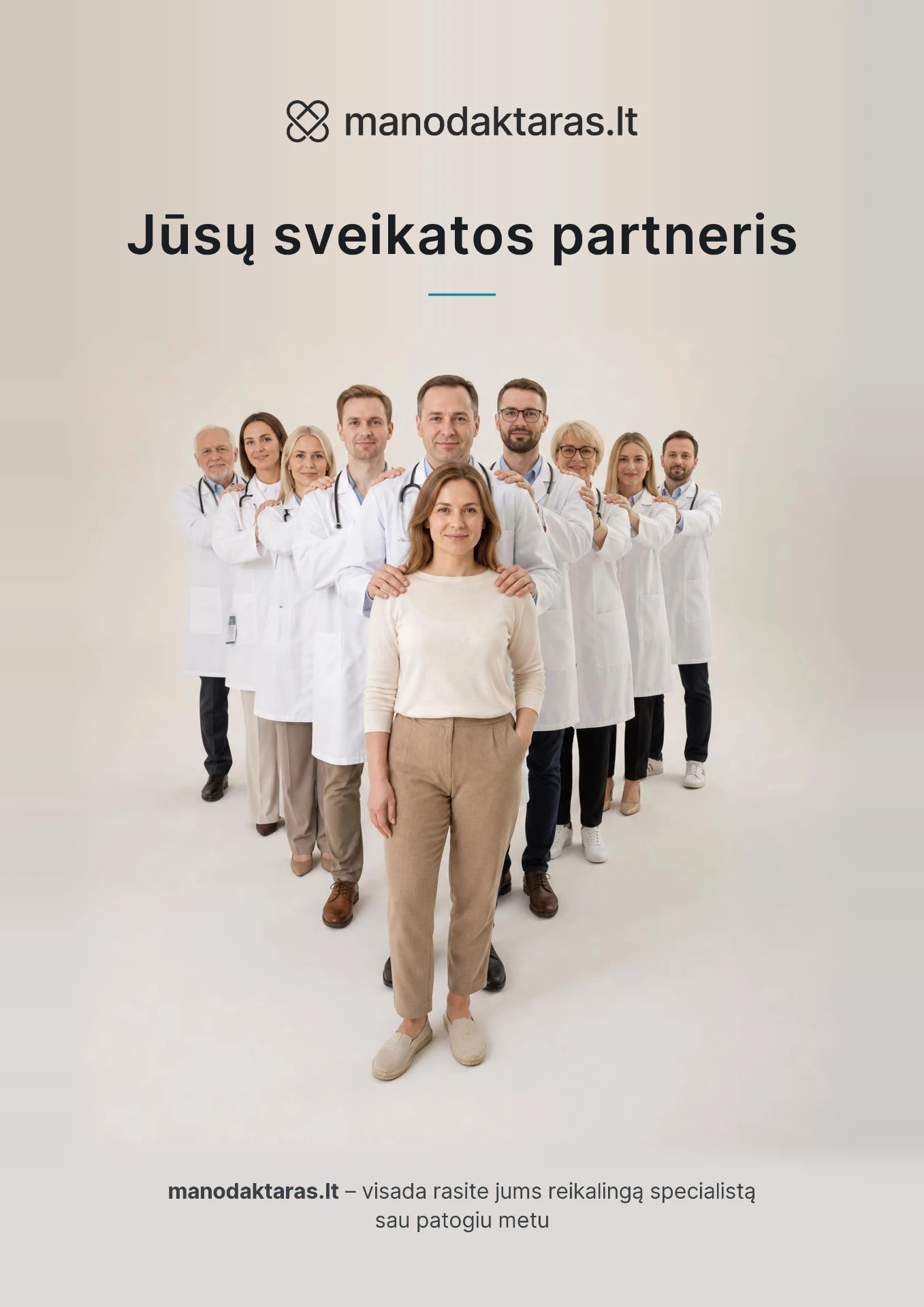 Key visual: Jūsų sveikatos partneris – gydytojų komanda už moters